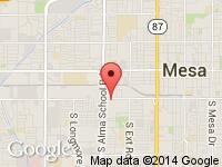 Map of Red Mountain Motors at 1055 W. Broadway Rd, Mesa, AZ 85210