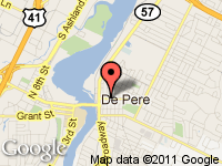 Map of De Pere Auto Center at 705 George St., De Pere, WI 54115