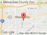 Map of Fleet Auto Sales and Service at 7400 West National Ave., West Allis, WI 53214
