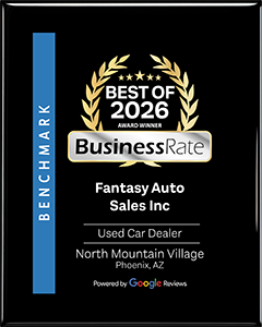 Fantasy Auto Sales Inc Plaque