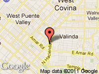 Map of Atlantis Auto Sales at 1155 N. Hacienda Blvd., La Puente, CA 91744