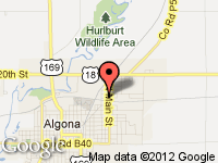 Map of BUSCHER BROS RV at 1015 N. Main St., Algona, IA 50511