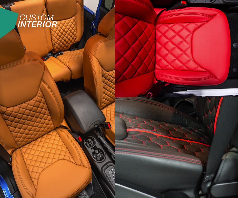 Custom Jeep interiors leather seats JK or JL Jeep Wrangler Rubicon