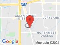 Map of Global Carz at 11050 Harry Hines Blvd, Dallas, TX 75229