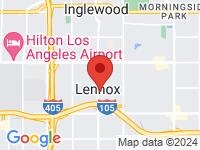 Map of Car Lux Inc -LENNOX at 10836 Hawthorne Blvd., Lennox, CA 90304