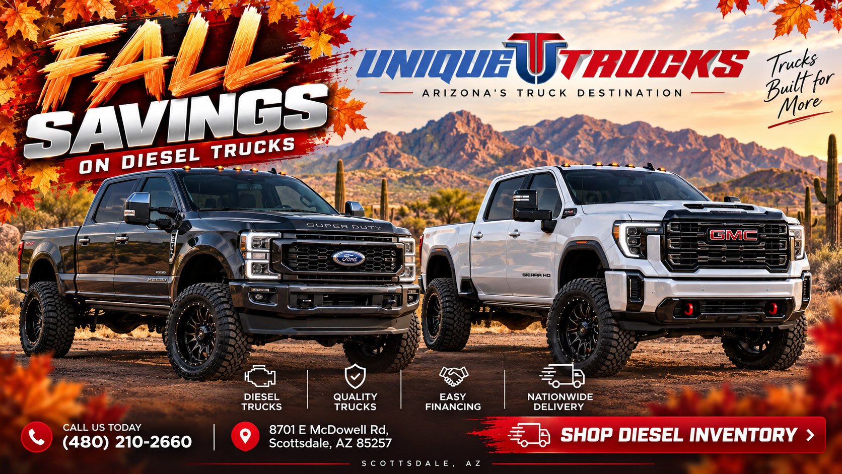 Summer Inventory Blowout Sale on lifted diesel trucks at Unique Trucks in Scottsdale, Arizona
