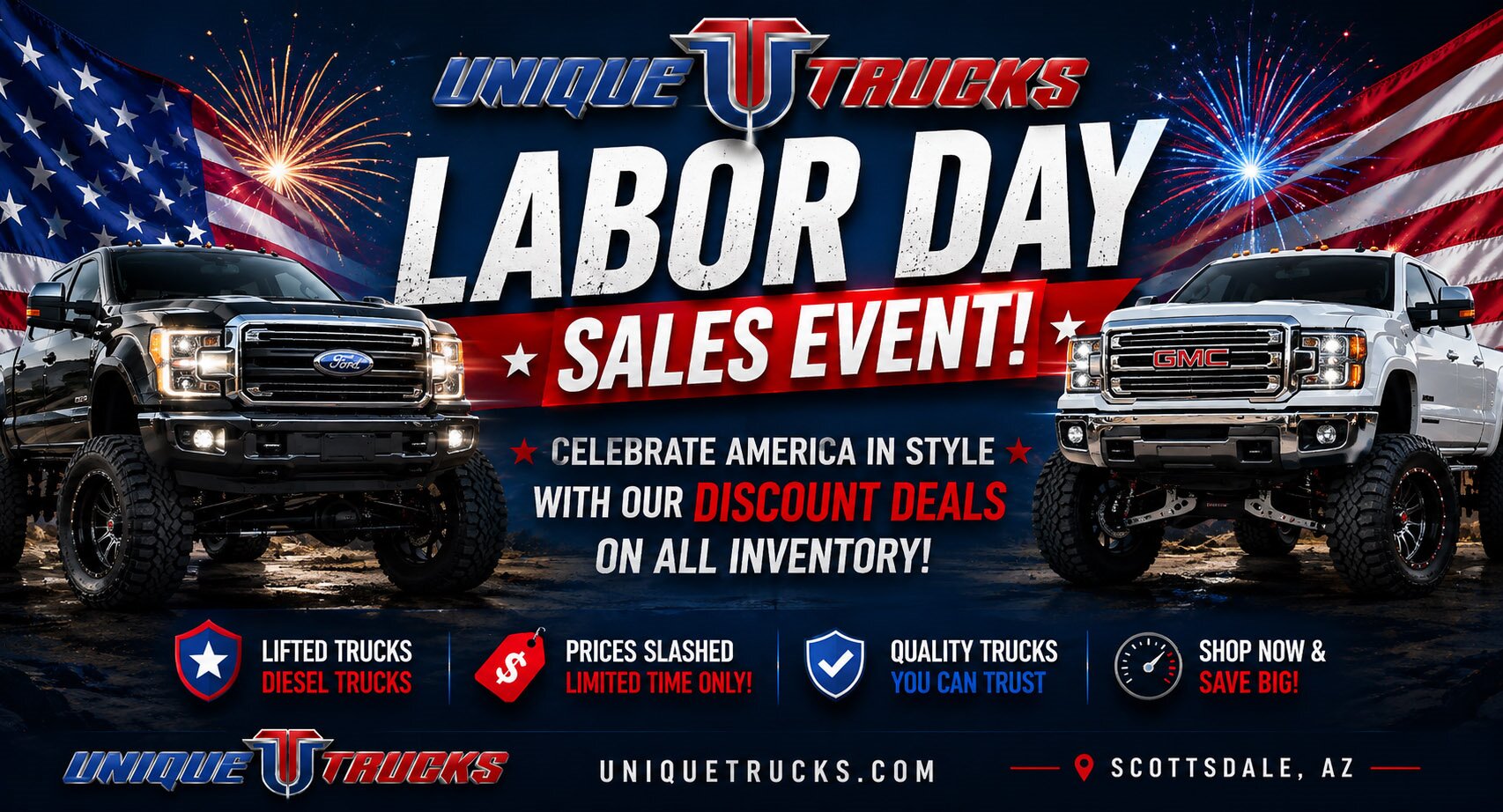Unique Trucks Summer Inventory Blowout Sale on All Inventory in Scottsdale, Arizona