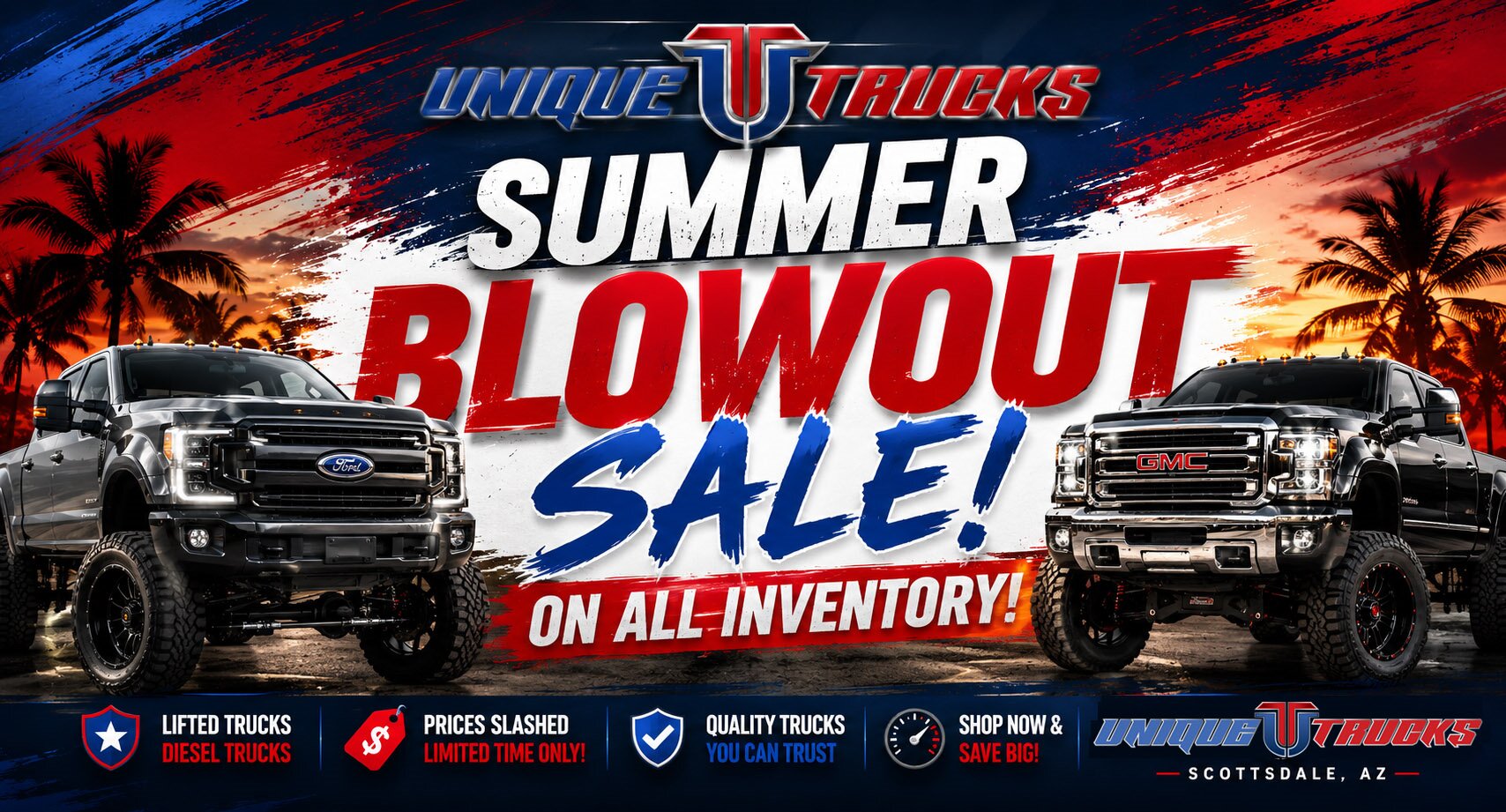 Unique Trucks Summer Inventory Blowout Sale on All Inventory in Scottsdale, Arizona