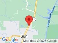 Map of Sun Auto Sales LLC at 84364 Hwy 21, Bogalusa, LA 70427