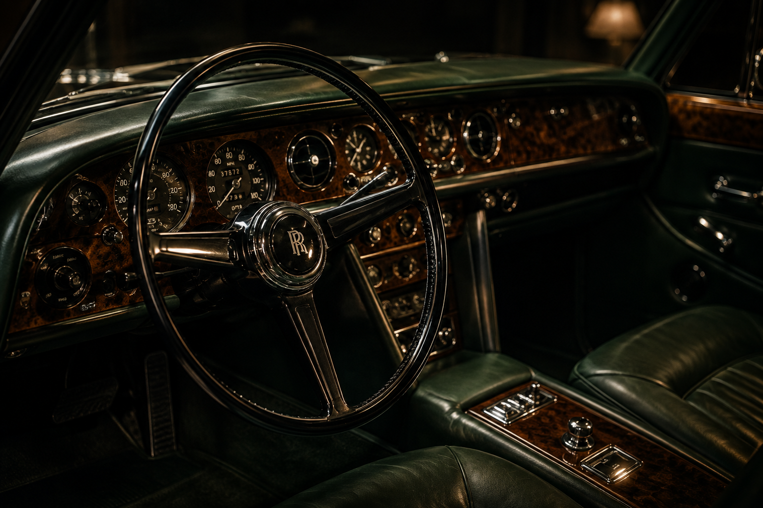 Classic luxury automobile interior