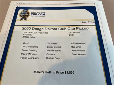 2000 Dodge Dakota Sport Plus   - Photo 12 - Pleasanton, CA 94566