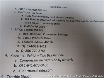 2005 Ford F-550 Super Duty XLT Diesel 4X4 Crew Cab Western Utility Hauler Bed   - Photo 22 - North Chesterfield, VA 23237