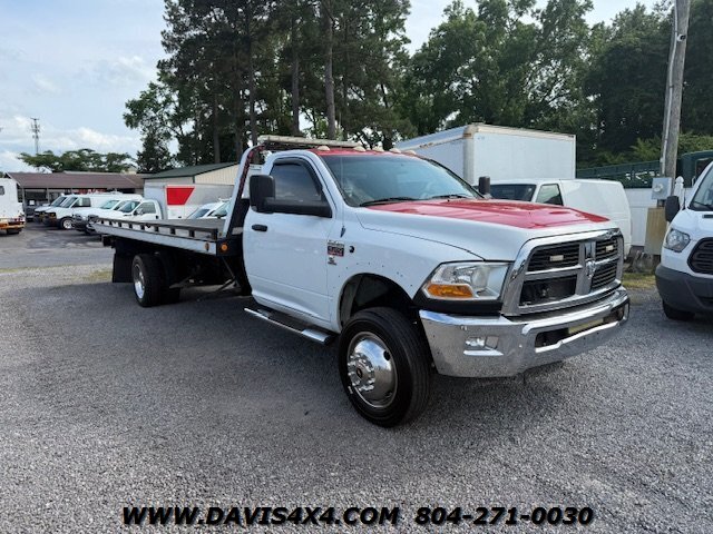 2012 Dodge Ram 5500 4x4 Heavy Duty Cummins Flatbed Rollback Tow Truck  