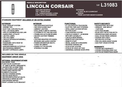 2020 Lincoln Corsair Reserve  