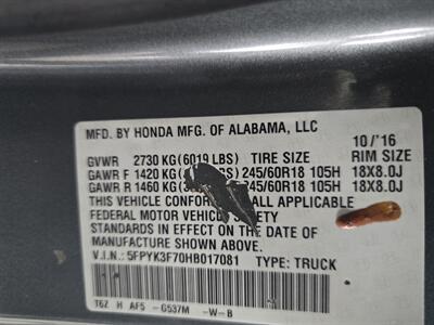 2017 Honda Ridgeline RTL-E 4DR CREW CAB 4X4 - Photo 35 - Hamilton, OH 45015