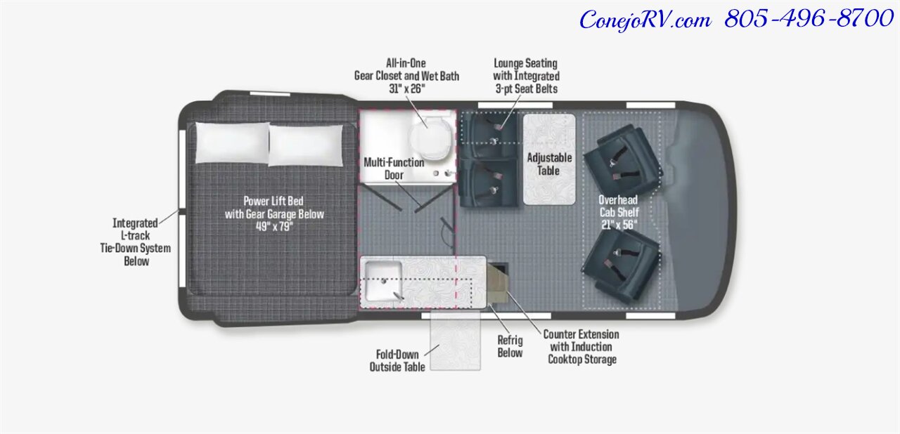 2025 Winnebago Revel 44E 2.5-1 AWD Sprinter Mercedes Turbo Diesel, 8.4KWH  Lithionics System - Photo 41 - Thousand Oaks, CA 91360