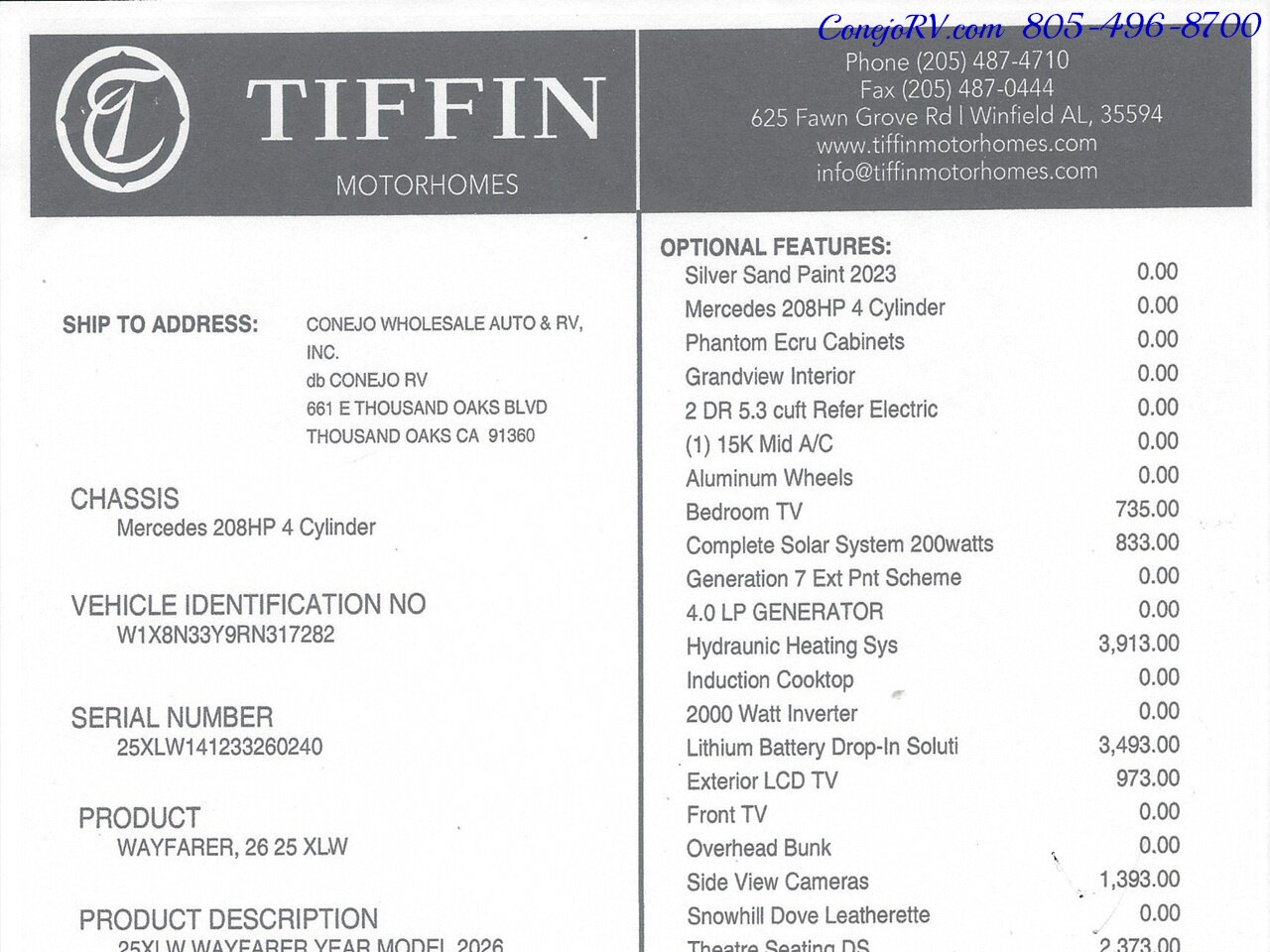 2026 Tiffin Wayfarer 25XLW Slide-Out Theater Seats Mercedes Turbo Diesel Full  Body Paint - Photo 57 - Thousand Oaks, CA 91360