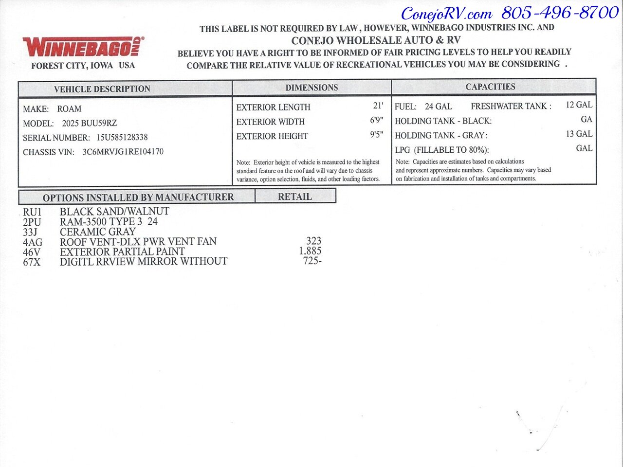 2025 Winnebago Roam 59RZ Wheelchair Power Lift Power Lounge Galley   - Photo 42 - Thousand Oaks, CA 91360