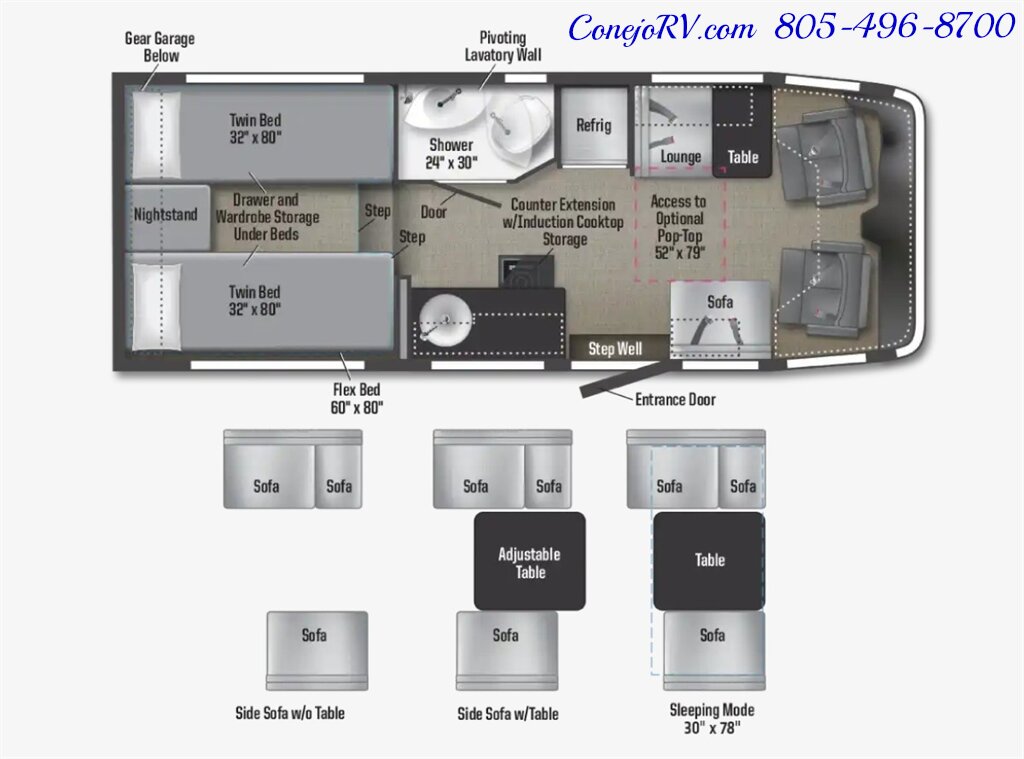 2026 Winnebago Ekko 23B Mercedes Sprinter Lithium Power All Wheel Drive  Pop Top - Photo 62 - Thousand Oaks, CA 91360