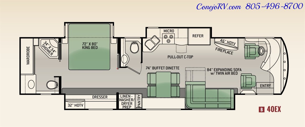 2014 Thor Tuscany 40EX Cummins ISB Diesel Engine Triple Slide Outs King Bed Bath & 1/2 Full Body Paint 34K Miles - Photo 64 - Thousand Oaks, CA 91360