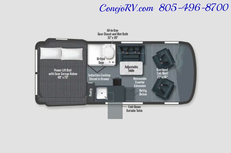 2024 Winnebago Revel 44EC 2.5-2 AWD Sprinter Mercedes Turbo Diesel, 16.8KWH Lithionics System 15K Miles - Photo 46 - Thousand Oaks, CA 91360