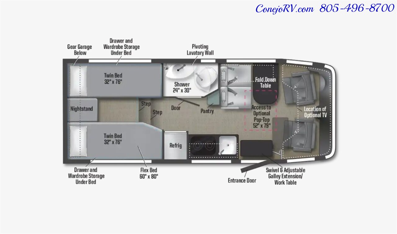 2026 Winnebago Ekko 22A Lithium Power 310HP All Wheel Drive Dealer  Demo Never Camped In 5K Miles! - Photo 57 - Thousand Oaks, CA 91360