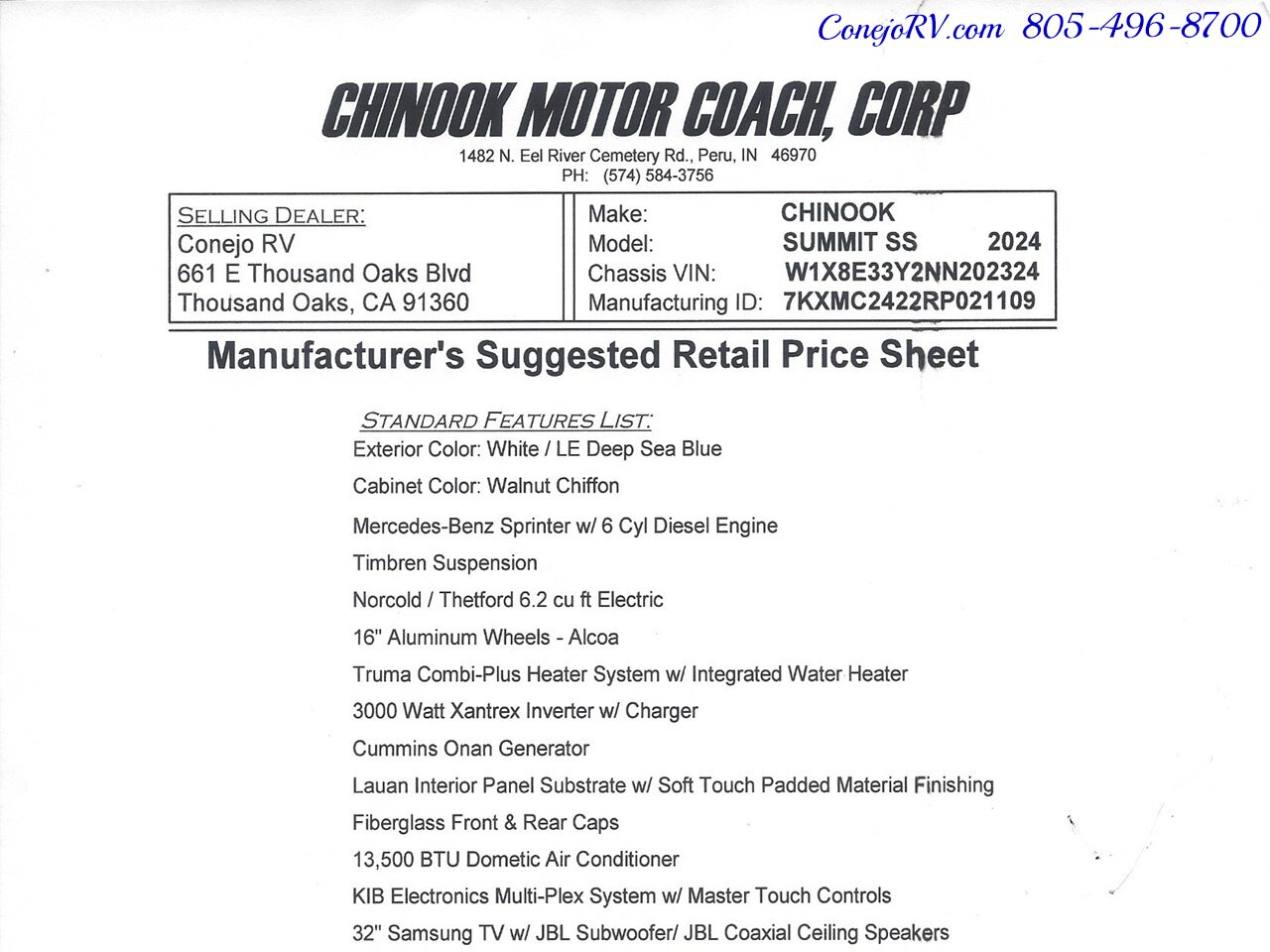 2024 Chinook Summit SS Fully Featured Mercedes Turbo Diesel V-6 Engine   - Photo 49 - Thousand Oaks, CA 91360