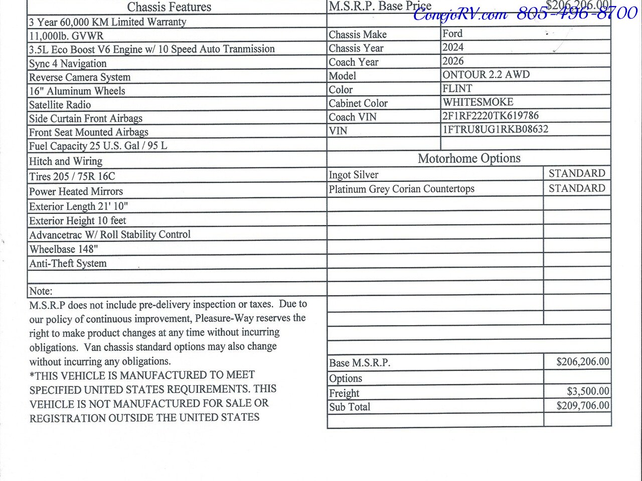 2026 Pleasure-Way Ontour 2.2 AWD Lithium System Ford Transit 350 Chassis 3.5L  EcoBoost Engine - Photo 49 - Thousand Oaks, CA 91360