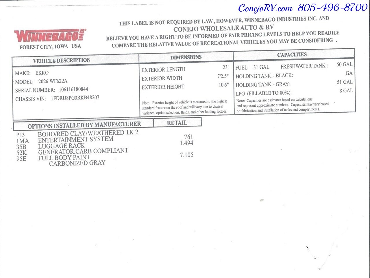 2026 Winnebago Ekko 22A Lithium Power 310HP All Wheel Drive   - Photo 54 - Thousand Oaks, CA 91360