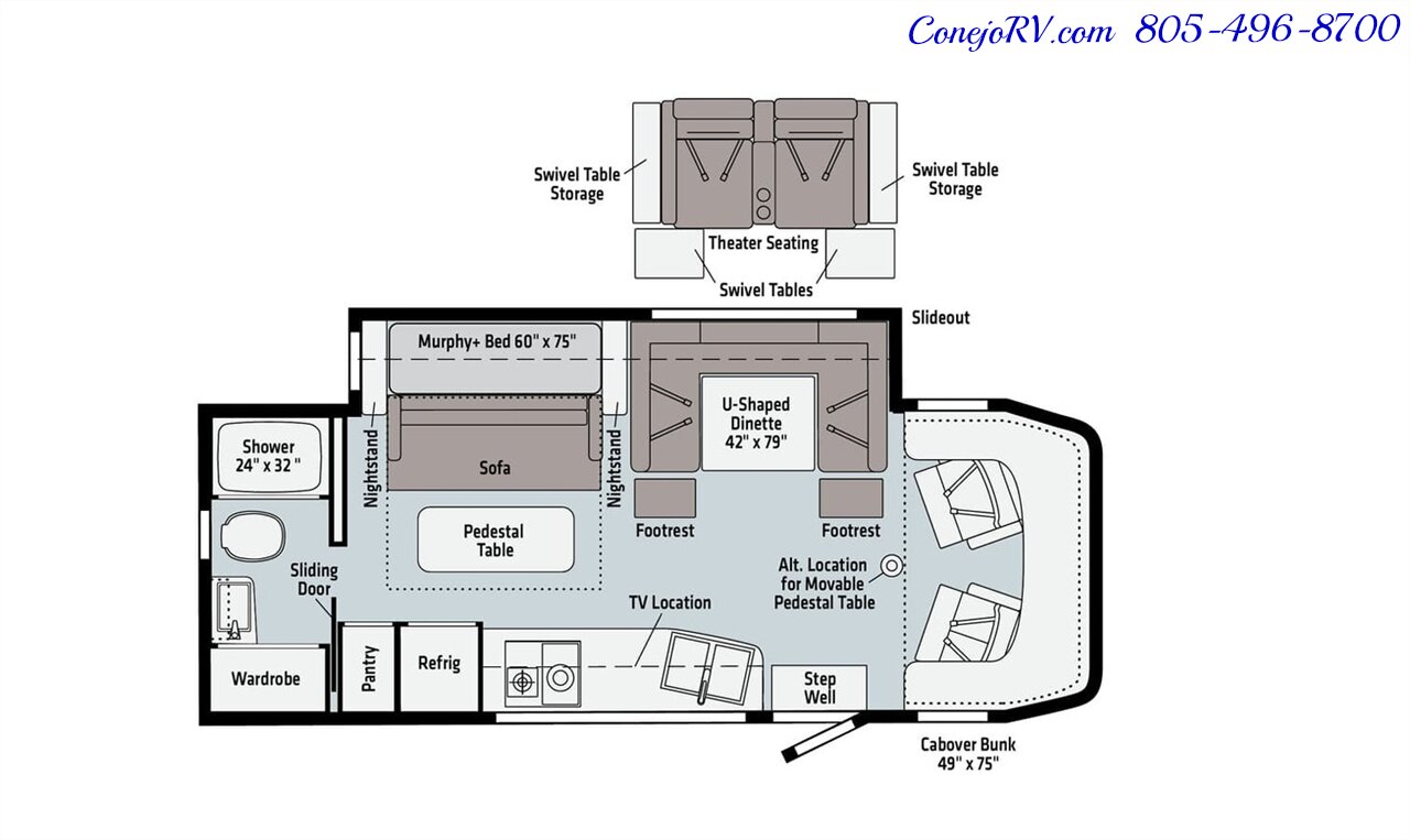 2022 Winnebago View 24D Full Wall Slide-Out Theater Seats Mercedes Turbo Diesel - Photo 52 - Thousand Oaks, CA 91360