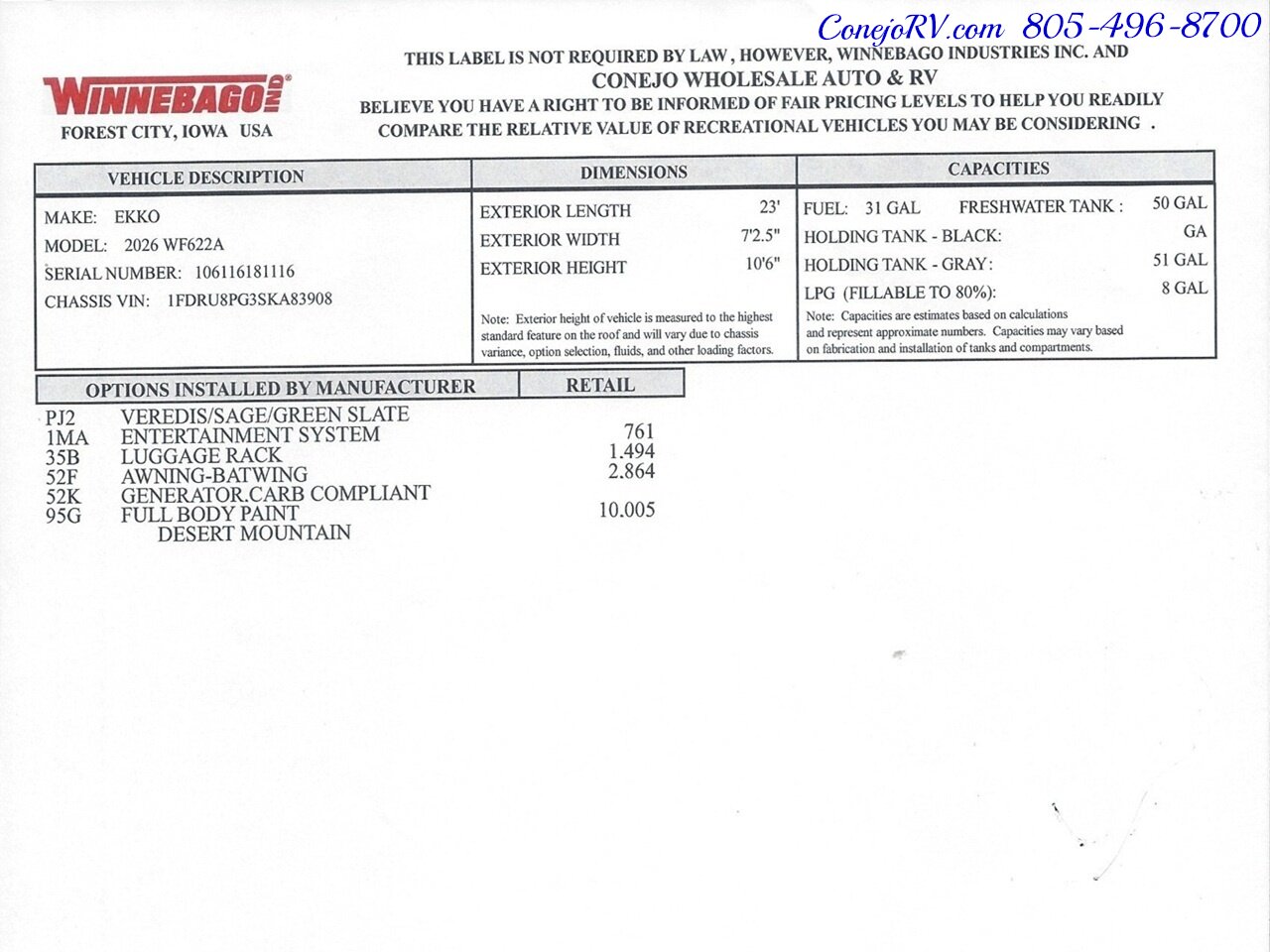 2026 Winnebago Ekko 22A Lithium Power 310HP All Wheel Drive - Photo 54 - Thousand Oaks, CA 91360