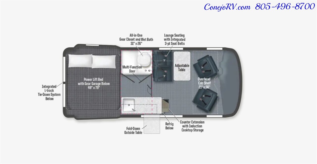 2026 Winnebago Revel 44E 2.5-2 AWD Sprinter Mercedes Turbo Diesel  16.8KWH Lithionics System Dealer Demo 4K Miles - Photo 44 - Thousand Oaks, CA 91360