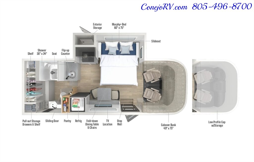 2025 Winnebago Navion 24T AWD Dealer Demo Slide-Out Murphy Bed Mercedes Turbo Diesel 3K Miles - Photo 54 - Thousand Oaks, CA 91360