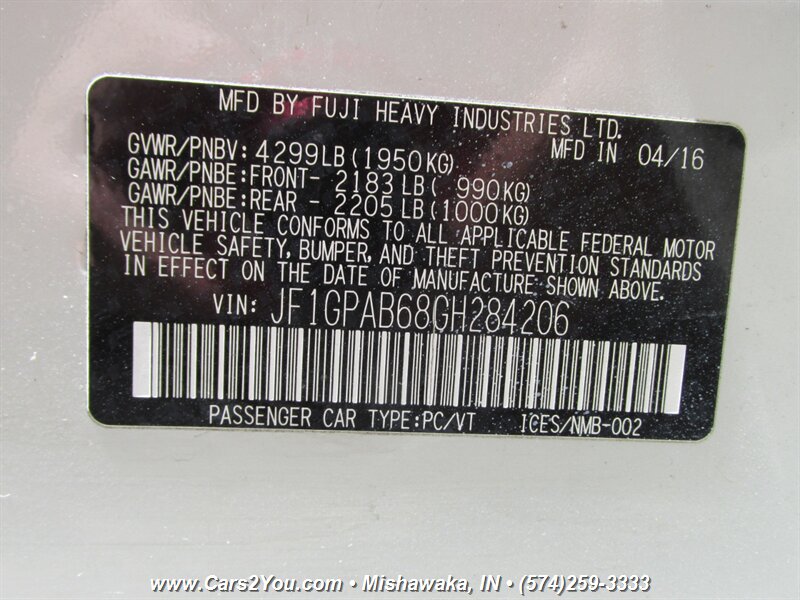 2016 Subaru Impreza 2.0i Premium AWD