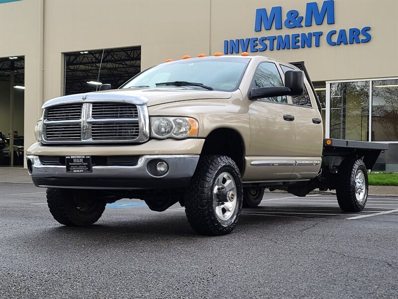 2004 Dodge Ram 2500 FLAT BED 4X4 / 5.9 L DIESEL / LONG BED / 6 SPEED  / LARAMIE / LEATHER / High Output CUMMINS / MANUAL TRANSMISSION - Photo 1 - Portland, OR 97217