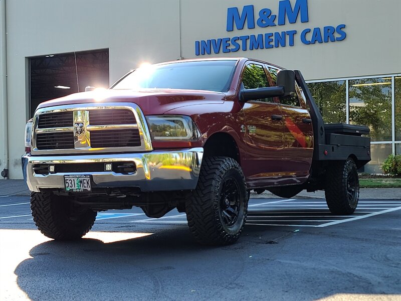 2012 RAM 3500 4X4 FLAT BED Long Bed 1-TON / 6.7L DIESEL / LIFTED  / HEAVY DUTY / CUMMINS / FUEL WHEELS / NEW TIRES / HEADACHE RACK - Photo 1 - Portland, OR 97217