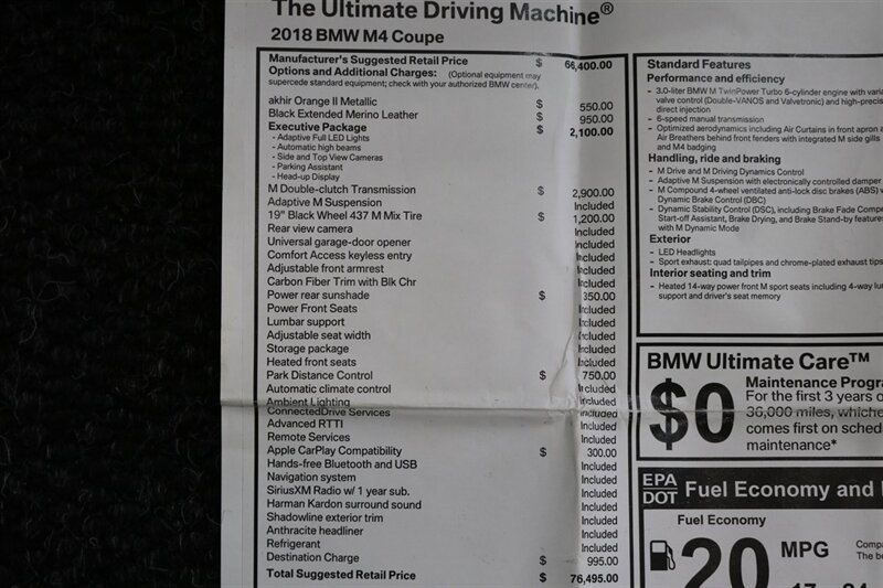 2018 BMW M4  FULL LEATHER* ACTIVE AUTO WORKS CATLESS DOWN PIPES - MID PIPES W-RESONATORS-MAAD MAX MUFFLER* VRSF FRONT MOUNT INTAKE* MISHIMOTO CHARGE PIPES* FULLY SERVICED* CARBON FRONT LIP* 2-KEYS-WINDOW STICKER - Photo 25 - Portland, OR 97230