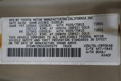 2002 Toyota Tacoma V6 1-OWNER* 0-RUST* NEW TIMING BELT-WATER PUMP-TUNE UP-FLUIDS* NEW BILSTEIN TOYTEC LEVEL KIT W/BILSTEIN 5100 SHOCKS* NEW 17 " TRD PRO WHEELS & 33 " FALKEN WILD PEAKS A/T 4W* ALL BOOKS-RECORDS SINCE NEW - Photo 94 - Portland, OR 97230