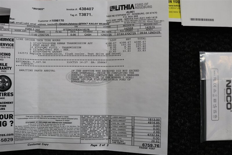 2003 Ford F-350 Lariat  NEW FACTORY FORD TRANSMISSION 1K MLS AGO* 100% RUST FREE* ALL SERVICE RECORDS SINCE NEW* SHORT BED* NEVER HAD 5TH WHEEL OR GOOSENECK* NEW BILSTEIN 5100 SERIES SHOCKS - Photo 46 - Portland, OR 97230