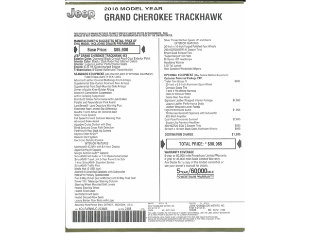 2018 Jeep Grand Cherokee Trackhawk   - Photo 56 - Springfield, MO 65802