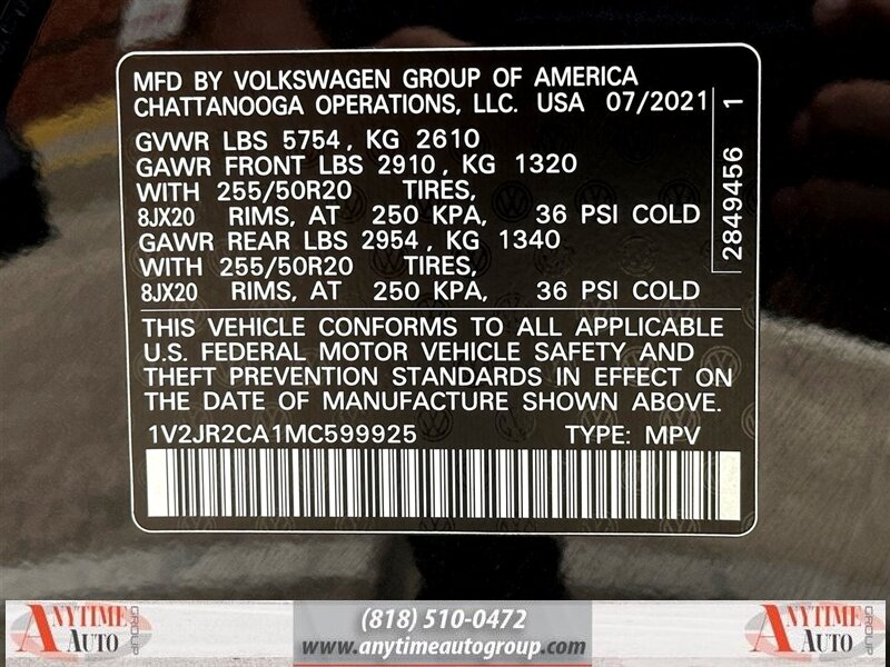 2021 Volkswagen Atlas 3.6L V6 SE w/Technology photo