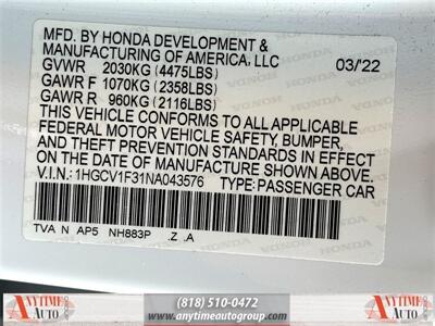 2022 Honda Accord Sport   - Photo 34 - Sherman Oaks, CA 91403-1701