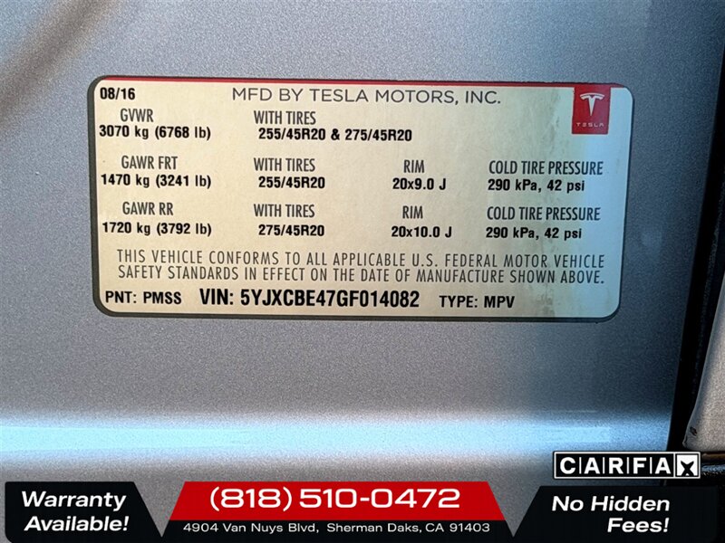 2016 Tesla Model X P90D   - Photo 35 - Sherman Oaks, CA 91403-1701