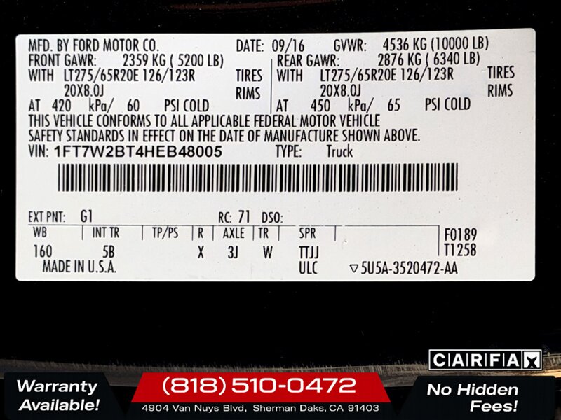 2017 Ford F-250 Lariat   - Photo 41 - Sherman Oaks, CA 91403-1701