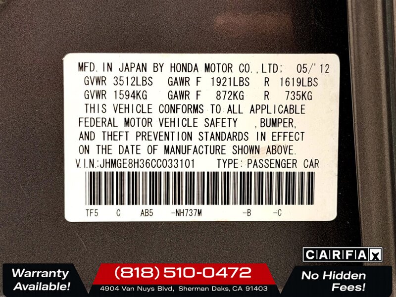 2012 Honda Fit   - Photo 26 - Sherman Oaks, CA 91403-1701