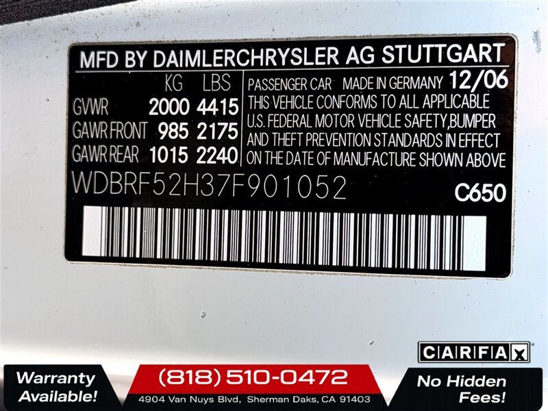 2007 Mercedes-Benz C 230 Sport   - Photo 27 - Sherman Oaks, CA 91403-1701