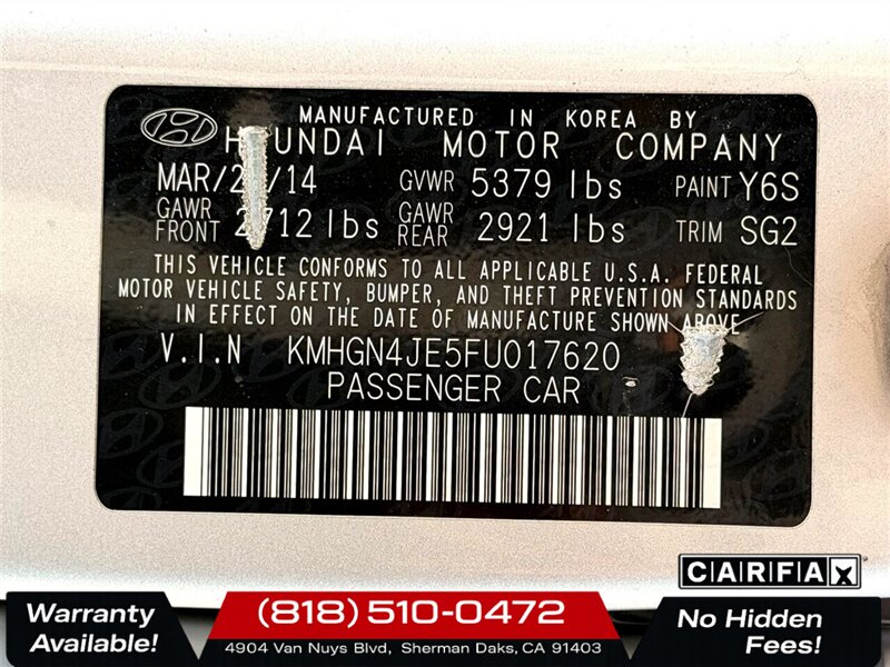 2015 Hyundai Genesis 3.8   - Photo 33 - Sherman Oaks, CA 91403-1701