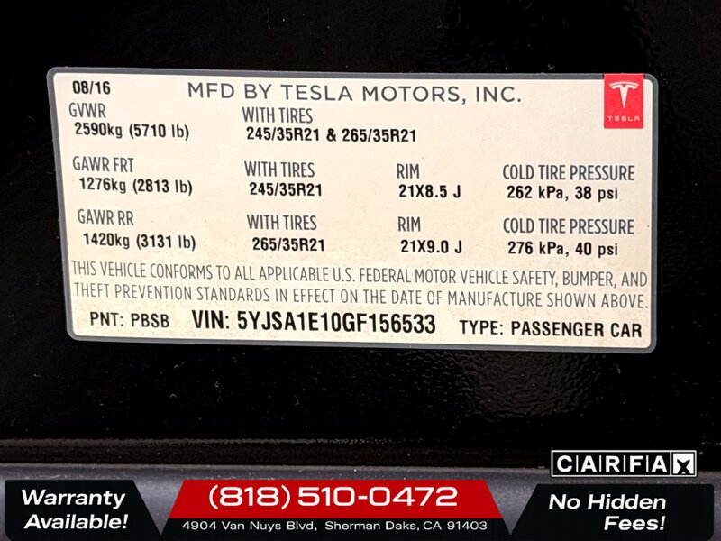 2016 Tesla Model S 75   - Photo 31 - Sherman Oaks, CA 91403-1701