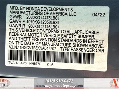 2022 Honda Accord Sport   - Photo 30 - Sherman Oaks, CA 91403-1701