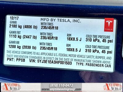 2017 Tesla Model 3 Long Range   - Photo 27 - Sherman Oaks, CA 91403-1701